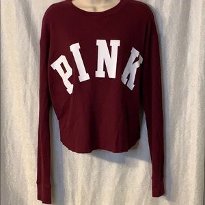 Pink vs long sleeve cropped shirt